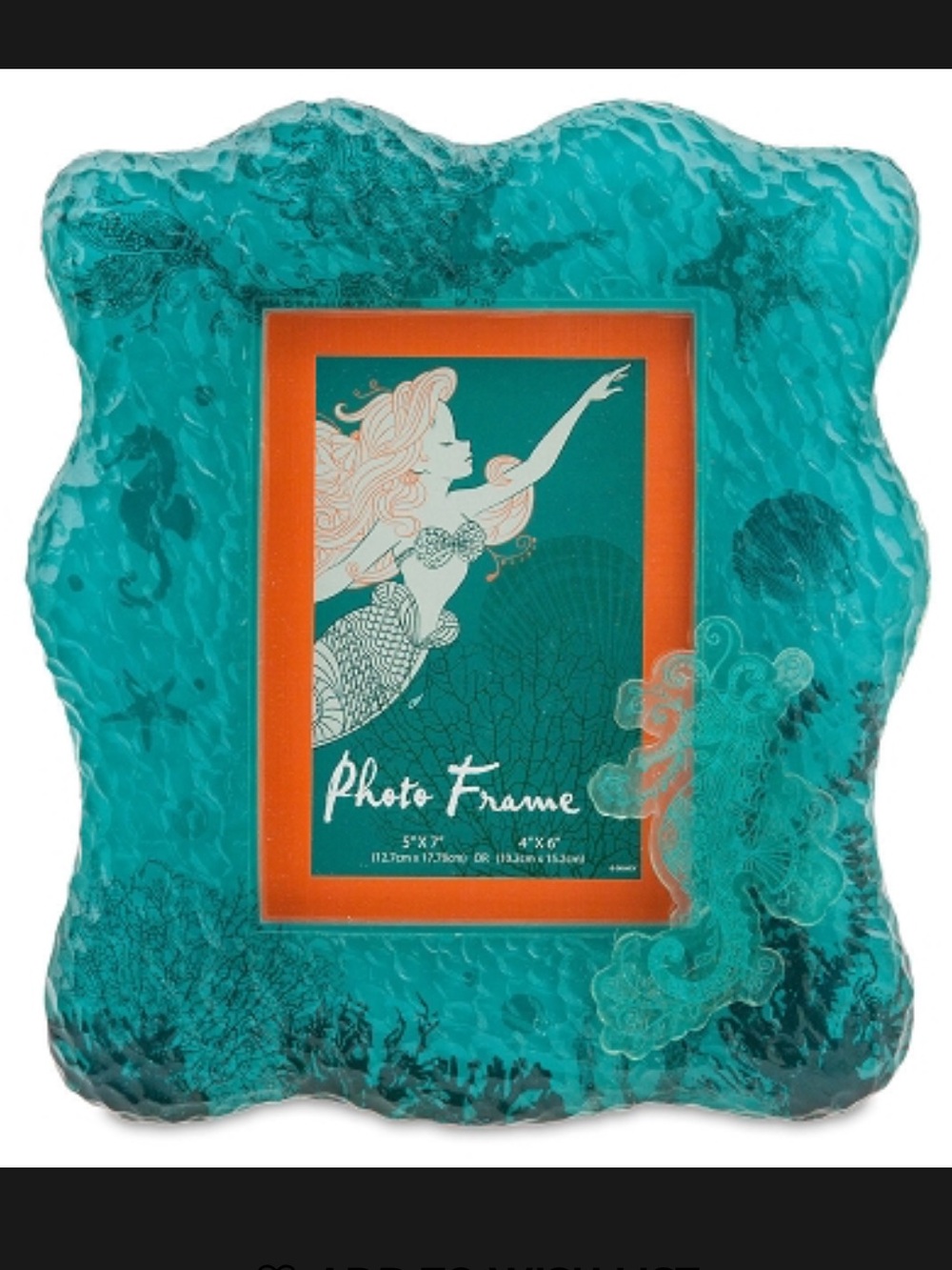 Turquoise Ariel Mermaid Glass Photo Frame - Home Accents